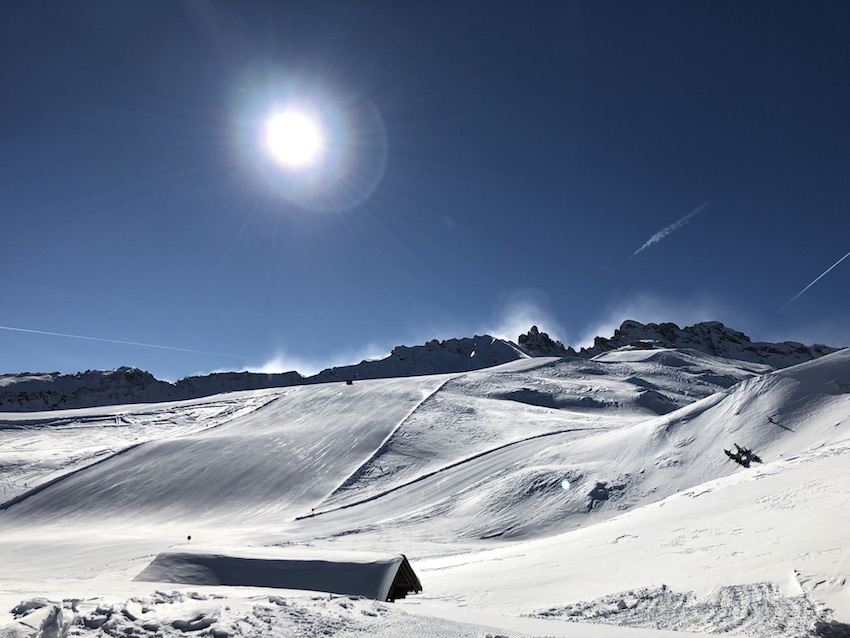 Skifahren auf der Seiser Alm_Piste vom Goldknopf